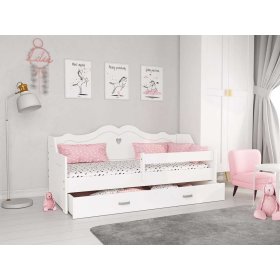 Łóżko dziecięce JULIE z oparciem 160x80 cm - białe, Magnat