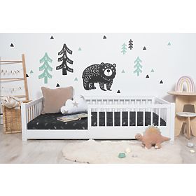 Niskie łóżko dziecięce Montessori Ourbaby - białe