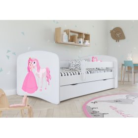 Łóżeczko dziecięce z barierką Ourbaby - Księżniczka z kucykiem - białe