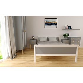 Drewniane łóżko Ikar 200 x 90 cm - szaro-białe
