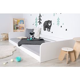 Drewniane łóżko Montessori Sia - białe, Ourbaby®