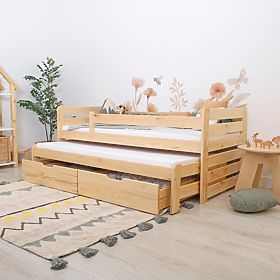 Łóżko dziecięce z dostawką Praktik Modern - naturalne, Ourbaby®
