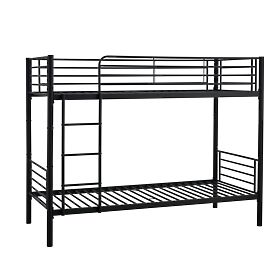 Łóżko metalowe dwupoziomowe BUNKY 200x90 cm - czarne