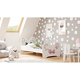 Łóżko pojedyncze Pink Cat 160x80 z materacem