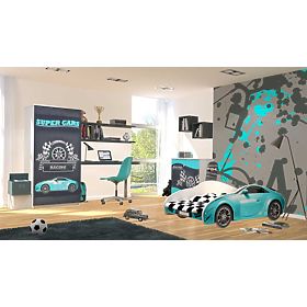 Łóżko samochodowe S-CAR - niebieskie, BabyBoo