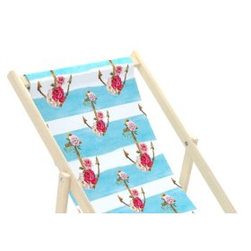 Krzesło plażowe Anchors w kwiaty - niebiesko-białe, CHILL