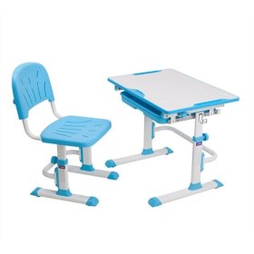 Dziecięcy pisanie stół + krzesło Cubby Lupin - niebieski, Fun-desk