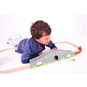 Most kolejowy Bigjigs Rail Farm z tunelem
