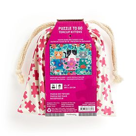 Mudpuppy Puzzle Kocięta w filiżance do herbaty w materiałowym woreczku 36 elementów