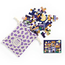 Mudpuppy Puzzle Nawiedzony Dom w materiałowym woreczku 36 elementów, Mudpuppy