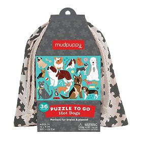 Mudpuppy Puzzle Psy w materiałowym woreczku 36 elementów, Mudpuppy