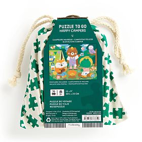 Mudpuppy Puzzle Wesołe kempingowicze w materiałowym woreczku 36 elementów