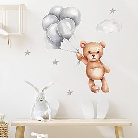 Naklejki na ścianę - Miś z balonikami