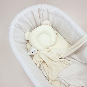 Naturalna wiklinowa kołyska Teddy dla niemowląt - wyposażenie w kolorze ecru, TOLO