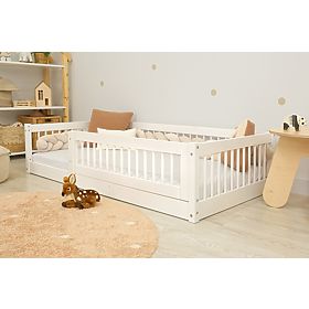 Niskie łóżko dla dzieci Montessori Ourbaby Plus - białe