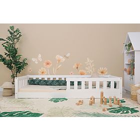 Niskie łóżko dziecięce Montessori Meadow - białe