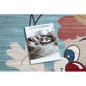 Nowoczesny dywan dziecięcy TOYS 75328 KLAUN, nieregularny kształt, niebieski, turkusowy, czerwony fu, F.H.Kabis