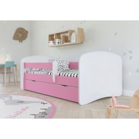 Łóżko dla dziecka z barierką Ourbaby - różowo-białe, All Meble