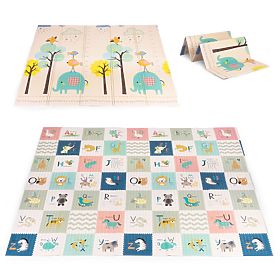Piankowa mata dla dzieci 200x180 cm edukacyjna dwustronna składana miarka wzrostu alfabet ECOTOYS