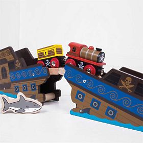 Pociąg Bigjigs Rail Pirate + 3 tory