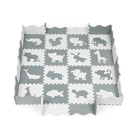 Podkładka piankowa - puzzle szaro-białe