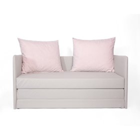 Sofa rozkładana Jack - jasnoszary / purpurowy róż