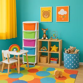 Pojemnik na zabawki 5 szuflad na kółkach