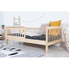 Łóżko dziecięce z barierką TEDDY - naturalne, Ourbaby