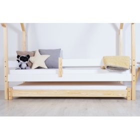 Wysuwane dodatkowe łóżko Vario z materacem piankowym - naturalne
