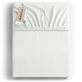 Prześcieradło AMBER kolor biały styl klasyczny materiał jersey 80-90x200 DecoKing