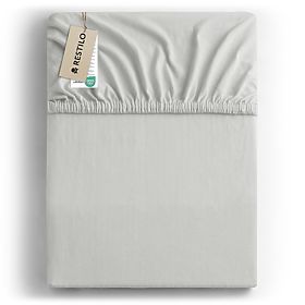 Prześcieradło AMBER kolor biały styl klasyczny materiał jersey 80-90x200 DecoKing