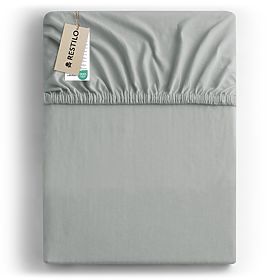 Prześcieradło AMBER kolor szary styl klasyczny materiał jersey 80-90x200 DecoKing