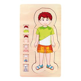 Puzzle drewniane z małą stopą Anatomia Tim