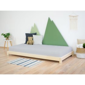 Drewniane łóżko jednoosobowe TEENY - naturalne, BENLEMI