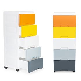 Regał z 5 wysuwanymi szufladami, nogi z kółkami ModernHome, MODERNHOME