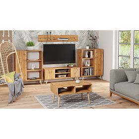 Regał szafa Fondi dąb craft złoty, skandynawski