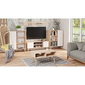 Regał szafa Fondi dąb sonoma - biały, skandynawski