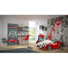 Łóżko samochodowe S-CAR - czerwone, BabyBoo