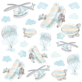 Naklejka ścienna - Samoloty i balony