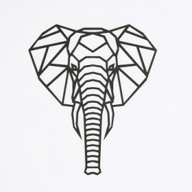 Drewniany obraz geometryczny - Słoń - różne kolory