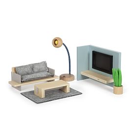 small foot Domek dla lalek z meblami, naturalny
