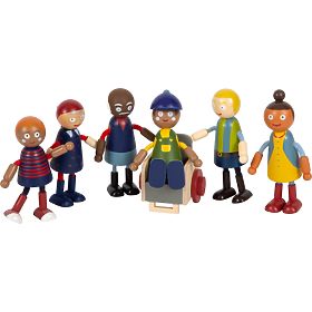 small foot Drewniane figurki rodzina z wózkiem inwalidzkim, small foot