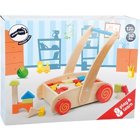 small foot Drewniany chodzik z klockami w wózku