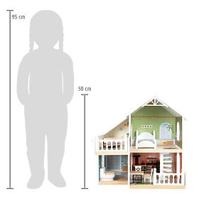 small foot Drewniany domek dla lalek z tarasem