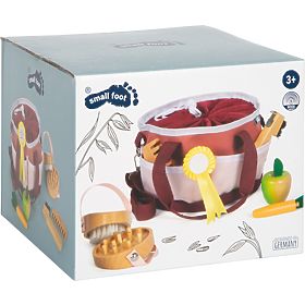 small foot Zestaw do pielęgnacji koni z torbą czerwoną, small foot