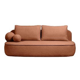 Sofa z funkcją spania i schowkiem Bella miedziana, boucle