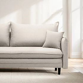 Sofa z funkcją spania i schowkiem Notti, beżowo-szara