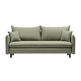 Sofa z funkcją spania i schowkiem Notti, zielona