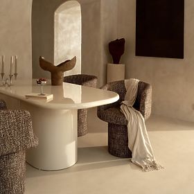 Stół jadalniany Modesto 180 cm, jasnobeżowy, błyszczący