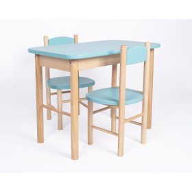 Zestaw stół i krzesła OURBABY w kolorze jasnoniebieskim, Ourbaby
